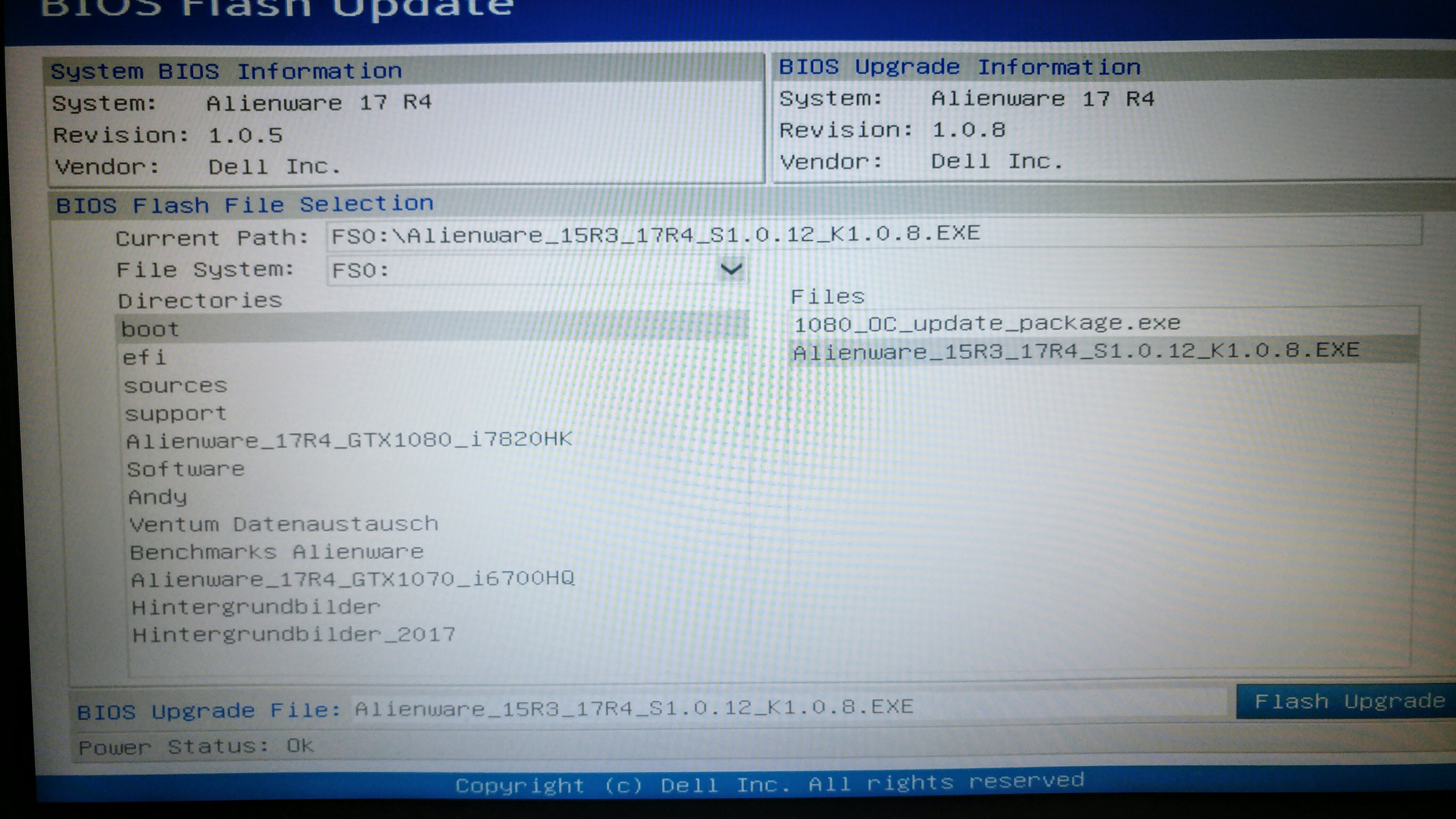 Update system bios. Биос Alienware. BIOS ноутбука Alienware. BIOS Flash update. Биос Делл a30.